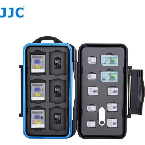 JJC Memory Card Case SIM/Micro SIM/Nano SIM/SD/SDHC/TFStorage for iPhone 8/8 Plus/X/7 Plus/6 Cards Water-Resistant Box