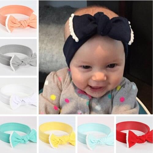 12 Color Baby Headbands Super Stretchy Soft Bowknot Head Wraps Wide Headband Photography Props Kid Gifts Clothing Accessories