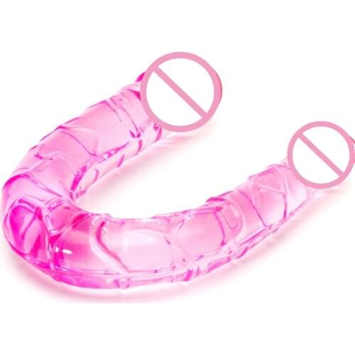 Double Dong Realistic Penis Adult Sex Toys for Woman & Lesbian,stimulate Vagina& Ass Realistic due dildos anal butt plug