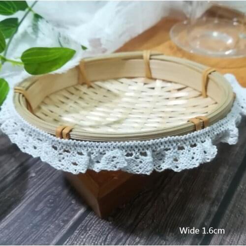 1Yards Elastic Lace Ribbon Cotton Elastic Lace Trim 1.6cm White Lace Fabric Dress Sewing Crafts cinta de encaje elastico T15