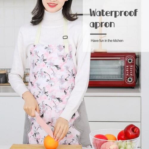 1 PCS Fashion Apron Flower Pattern 4 Color Styles With Hand Towel Waterproof No Deformation Cooking Apron for Kitchen