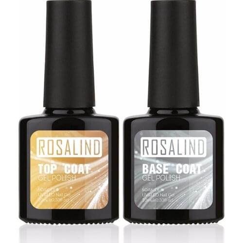 ROSALIND New Bottle 10ML Top Coat Base Coat Gel Nail Polish Gel polish Nail Gel Nail Art UV LED Soak-Off multi-use Top Base