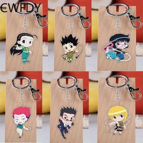 HUNTER X HUNTER Keychain Anime Figure Killua Zoldyck Kurapika Acrylic Pendant Key Ring For Women Men Jewelry Collection Gifts