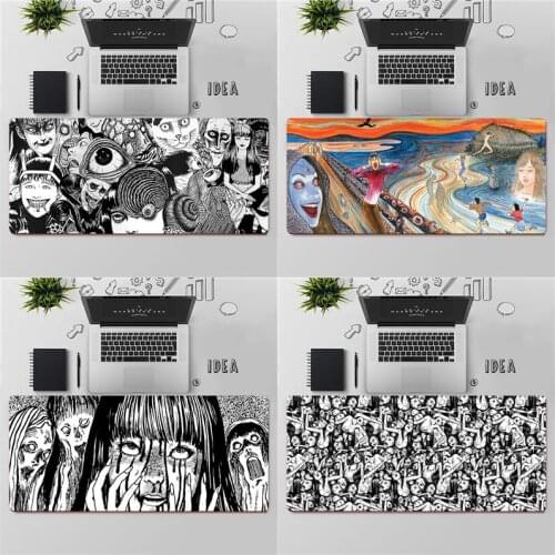 Gaming Mouse Pad Large Mouse Pad PC Gamer Computer Mouse Mat Big Mousepad Keyboard Desk Mat XXL Junji Ito Tees Horror Mause Pad