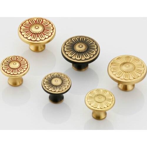 JD Shoe Cabinet Knob Furniture Hardware Door Handle Brass Copper Chinese & Vintage Single Role Antique