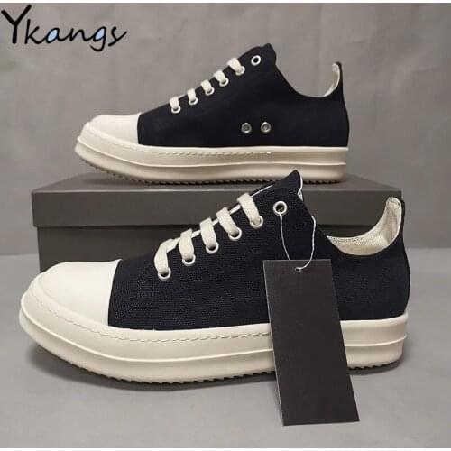 Black Low-top Platform Canvas Shoes Outdoor Leisure Lace-up Women Sneakers Korean Campus Style Versatile Couple Vulcanized Shoes