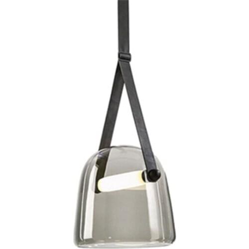 Northern Europe Post Modern Creative Glass Light Art Leather Bedside Bedroom Model Room Lamp Free Shipping