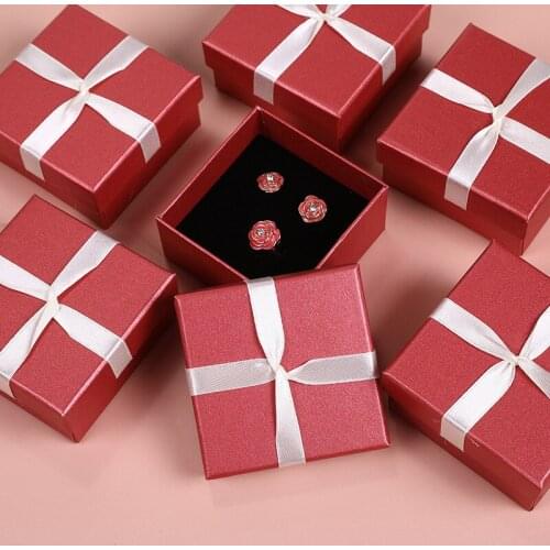Hot Sale Red Jewelry Boxes Organizer Color Gift Box For Ring Earring Bracelet Watch Necklace Storage Jewelry Package Accessories