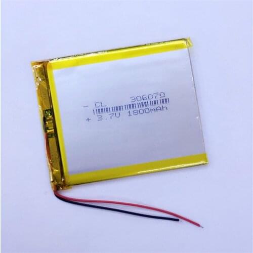 Dinto 1pc 3.7V 1800mAh 306070 Lithium Li-Po Battery Rechargeable Polymer Batteries for Tablet PSP GPS PAD E-BOOK Powerbank