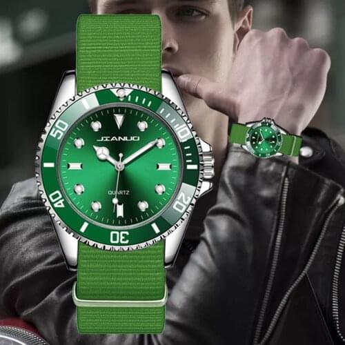 2021 Fashion Business Watch for Men New Top Brand Luxury Mens Watches Stainless Steel Dive Canvas Belt Male Wristwatch Relojes