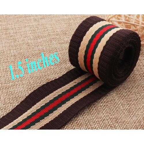 1 1/2" Stripe Webbing Bag Handle Soft Smooth Webbing Bag Strap Purse Strap Purse Bag Thin Webbing Bag Belt 38mm