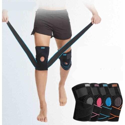 Summer Breathable Sports Kneepad Men Pressurized Elastic Knee Pads Support Fitness Gear Basketball Volleyball Brace Protector