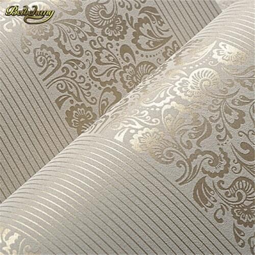 Beibehang wallpaper Home Improvement wall paper modern Fashion Non-woven Flocking Wallpaper Rolls for bedroom background wall