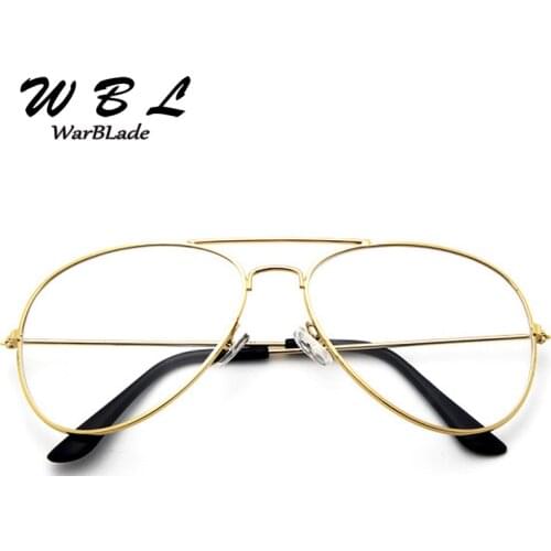WarBLade New Classic Pilot Glasses Transparent Clear Glasses women Alloy Frame Optics Aviation Eyeglasses Men Lens 2018 Hot