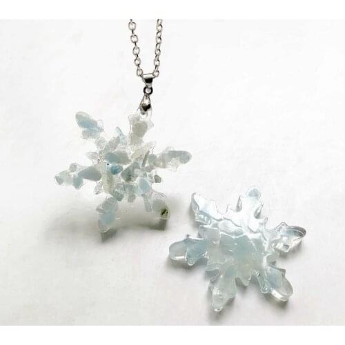 Natural Aquamarines Stone Beads Pendant Necklace Blue Aquamarin Crystal Orgonite Energy Pendant Resin Jewelry Supplies