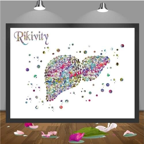 Rikivity Original Human Anatomy Poster Prints Canvas Painting Medical Human Liver Wall Art Picture Doctor Clinic Home Decoration