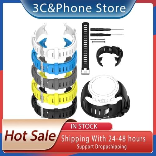 Silicone Replacement Strap Wristband For Suunto D4 D4i Novo Diving Watch Diving Computer Watch Replacement Watch Band With Tool