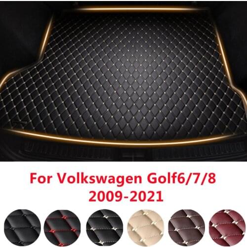 SJ Car Trunk Mat Tail Boot Tray Auto Floor Liner Cargo Carpet Mud Pad Accessories Fit For Volkswagen VW Golf 6 7 8th 2009-2021