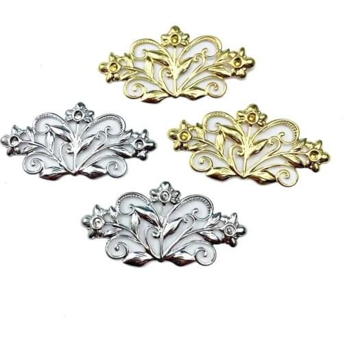 10Pcs 32*66mm Mixed Filigree Wraps Connectors Metal Crafts Gift Decoration DIY Jewelry Finding