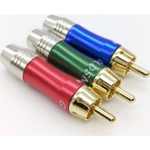 Snake welding copper Gold Plated RCA Connector RCA Male plug adapter for AV Audio Vidio Wire Connector plug Hole diameter 8.5MM