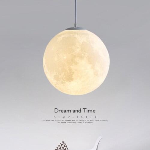 Modern Led Moon Pendant Lights for Living Room Kitchen Island Hanging Lamps Indoor Childrens Room Bedroom Lighting Luminaire