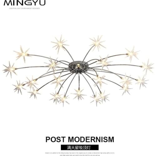 Modern sky star led crystal ceiling light sitting room warm bedroom restaurant Plafondlamp Lighting Suspension Lustre Cristal