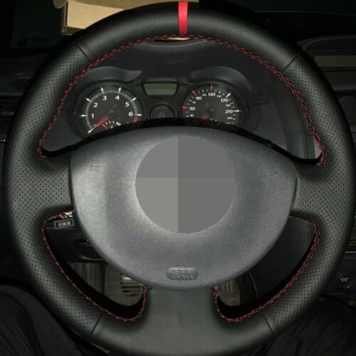 Hand-stitched Black Artificial Leather Car Steering Wheel Cover For Renault Megane 2 2003-2008 Kangoo 2008 Scenic 2 2003-2009