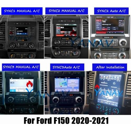 Tesla 2 Din Android Stereo Receiver Car Radio Head Unit For Ford F150 F250 F350 2015-2021 Audio Multimedia MP3 Player GPS Naviga