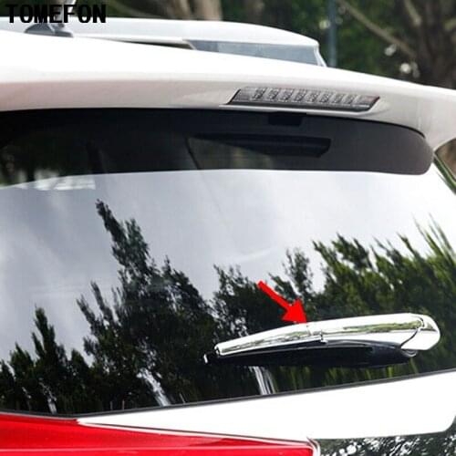 TOMEFON Chrome 3pcs Exterior Rear Tail Rain Wiper Cover Molding Trim Decoration Protectors Garnish For Toyota RAV4 2016