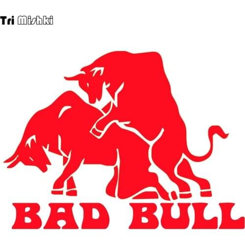 Tri Mishki 14.7x20cm bad bull funny car sticker auto Motorcycle Vinyl Decals Accessories Car Sticker HZX525