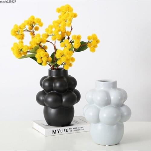 Creative Ceramic Grape-shaped Vase Decoration Living Room Dried Flower Hydroponic Vase flower arrangement Home Decorat Ornaments