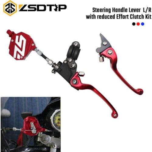 ZSDTRP Universal Motorcycle Dirt Pit Bike Long ASV Brake Clutch Levers Clutch Lever Pull Cable System For Yamaha Honda Kawasaki