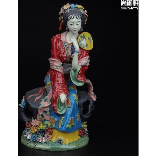 Shiwan doll master of fine ancient characters of a dream of Red Mansions twelve beauties figure ceramic ornaments crafts