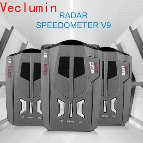 V9 12V Car Radar Detector 16 Band Voice Alert Anti Speed Radar Signal Detection LED Display 360 Degrees Car Speed Testing System