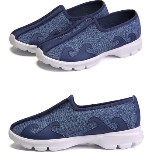 Spring&Autumn linen black/blue shaolin monk shoes taoism martial arts sneakers tai chi wushu shoes Taoist kung fu shoes HQ0023