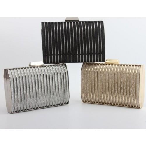 Vintage Stripe Messenger Women Bag Shiny Metalic Hollow Day Clutch Bag Purses Party Prom Evening Bag European American Handbag