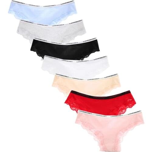ZJX 7Pcs/lot Womens Sexy Lace Panties Seamless Cotton Lingerie Breathable Bikini Panty Sexy Briefs Girls Brand Underwear