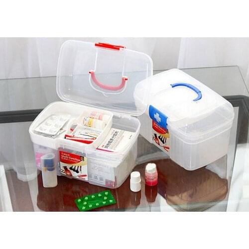 1PC Home Portable Medicine Chest Cabinet Health Care Plastic Drug First Aid Kit Box Storage Box Chest of Drawers OK 0218