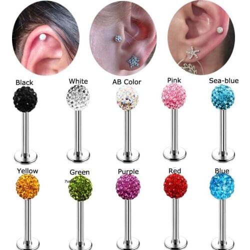 1 Piece Labret Monore Lip Piercings Cartilage Ear Helix Stud Barbell Stainless Steel