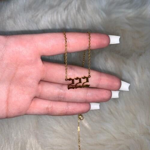 111 222 333 444 555 777 888 999 666 Devil Necklace Gold Stainless Steel Angel Number Necklaces For Women Minimalist Jewelry BFF