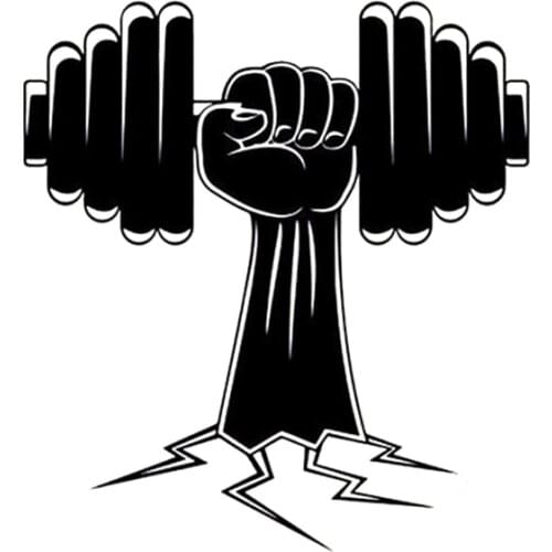 12.8CM*13.9CM Fashion Fitness Sports Weightlifting Vinyl Creative Silhouette Black/Silver Car Sticker S9-0622