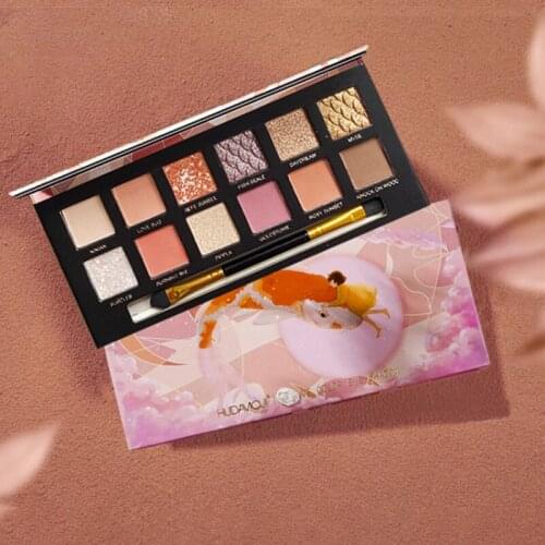 12Colors Eyeshadow Palette Glitter Shimmer Eye Shadow Powder Matte Glitter Eyeshadow Kit Cosmetic Shimmer Pigment Makeup TSLM2