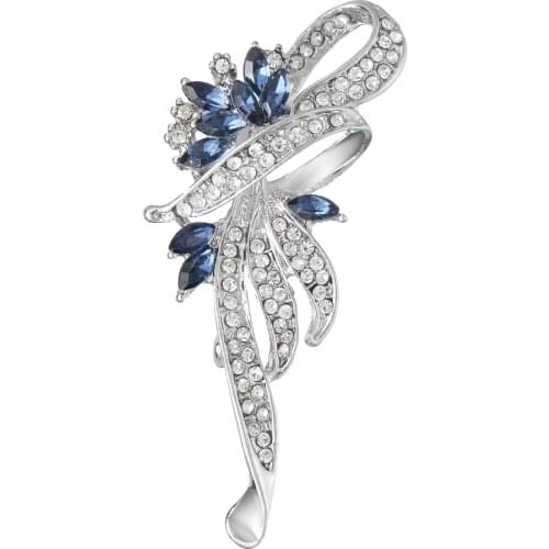 2021 Fashion Jewelry Vintage Crystal Rhinestone Flower Brooch Glamour Lady Charm Collar Scarf Pin Brooch