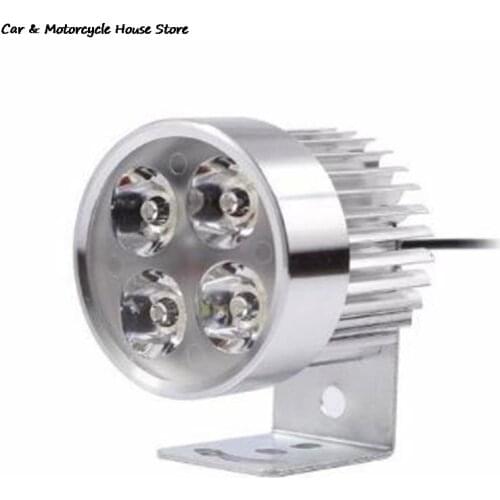 4LED Motorcycle Headlight Spot Light DRL Driving Fog Lamp Waterproof 12-85V