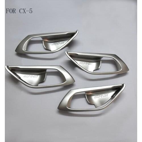 Car Styling FIT For Mazda CX-5 2017 2018 Car Interior Door Handle Handrail Bowl Cover Stickers Trim Strips Car Styling