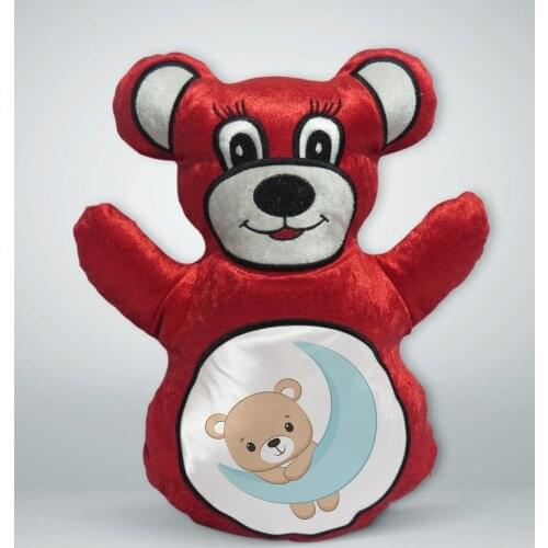 BK Gift Cute Teddy Bear Design Red Teddy Bear Yastık-3