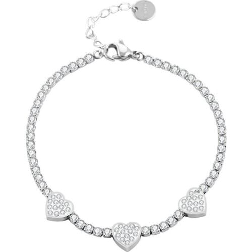 2020 Bracelet Cubic Zirconia Adjustable Bracelet Heart Bracelet for Women Girls Anniversary Bridesmaid Bracelets White Crystal