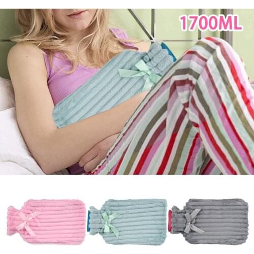 1700ml Hot Water Bottle with Soft Plush To Keep Warm In Winter Portable Reusable Protection Covering Washable and Leak-proof