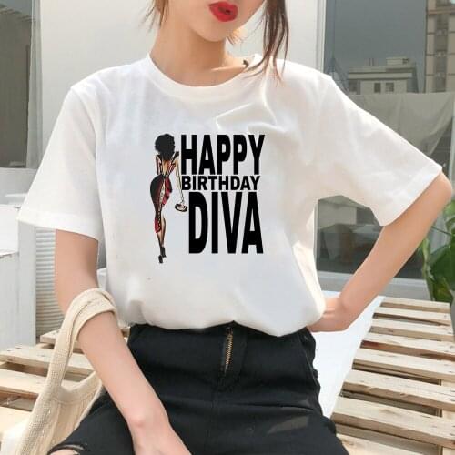 Aesthetic Short Sleeve Top Tees T-shirt Modern The Mysterious Happy Birthday Dva Printed 2021 Summer Oversize Tshirt Femme