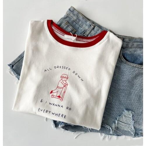 100% Cotton Top Women T-shirt 2021 New Summer t shirt Stylish Print Classic Tees Short Sleeve O-neck Basic Shirt S M L XL